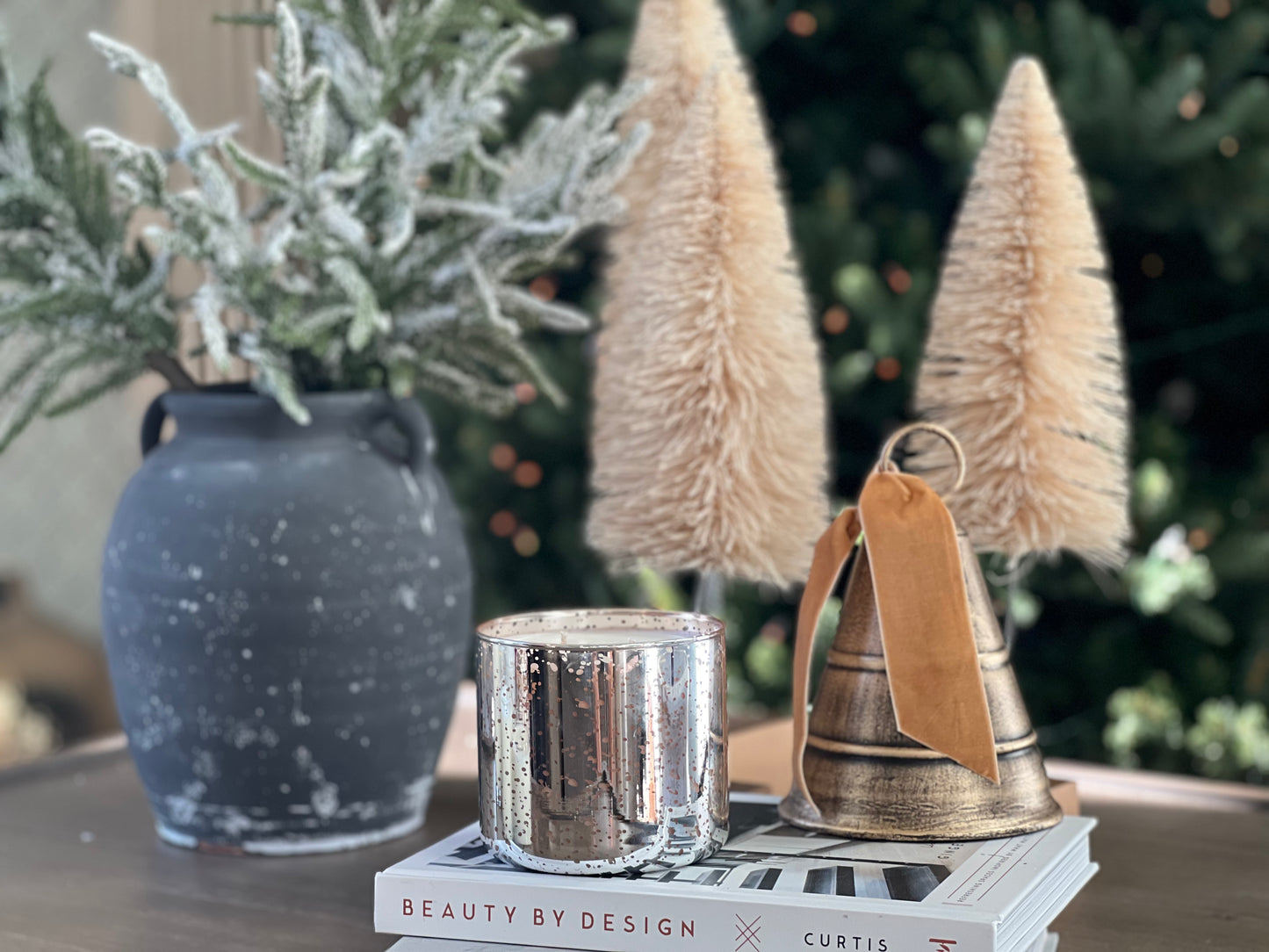 Holiday Collection - Fir & Frost 20oz Silver Mercury Glass Vessel