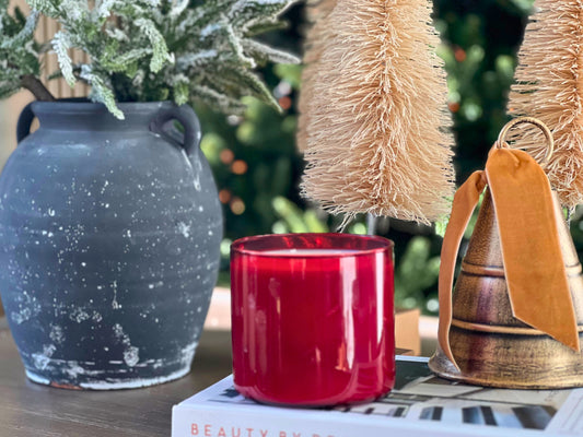 Holiday Collection - Holiday Home 20oz Red Glass Vessel