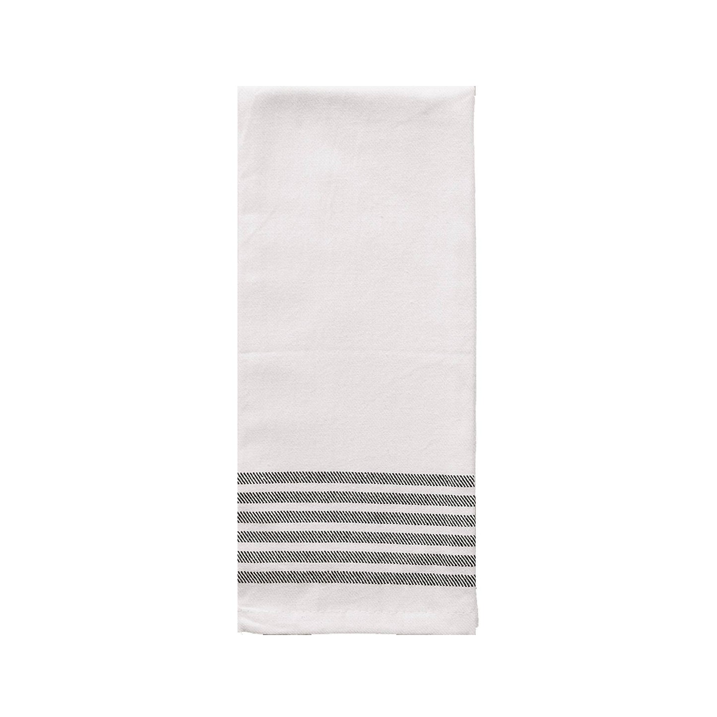 Striped Hand Towel, 6 Black Stripes- Home Decor & Gifts