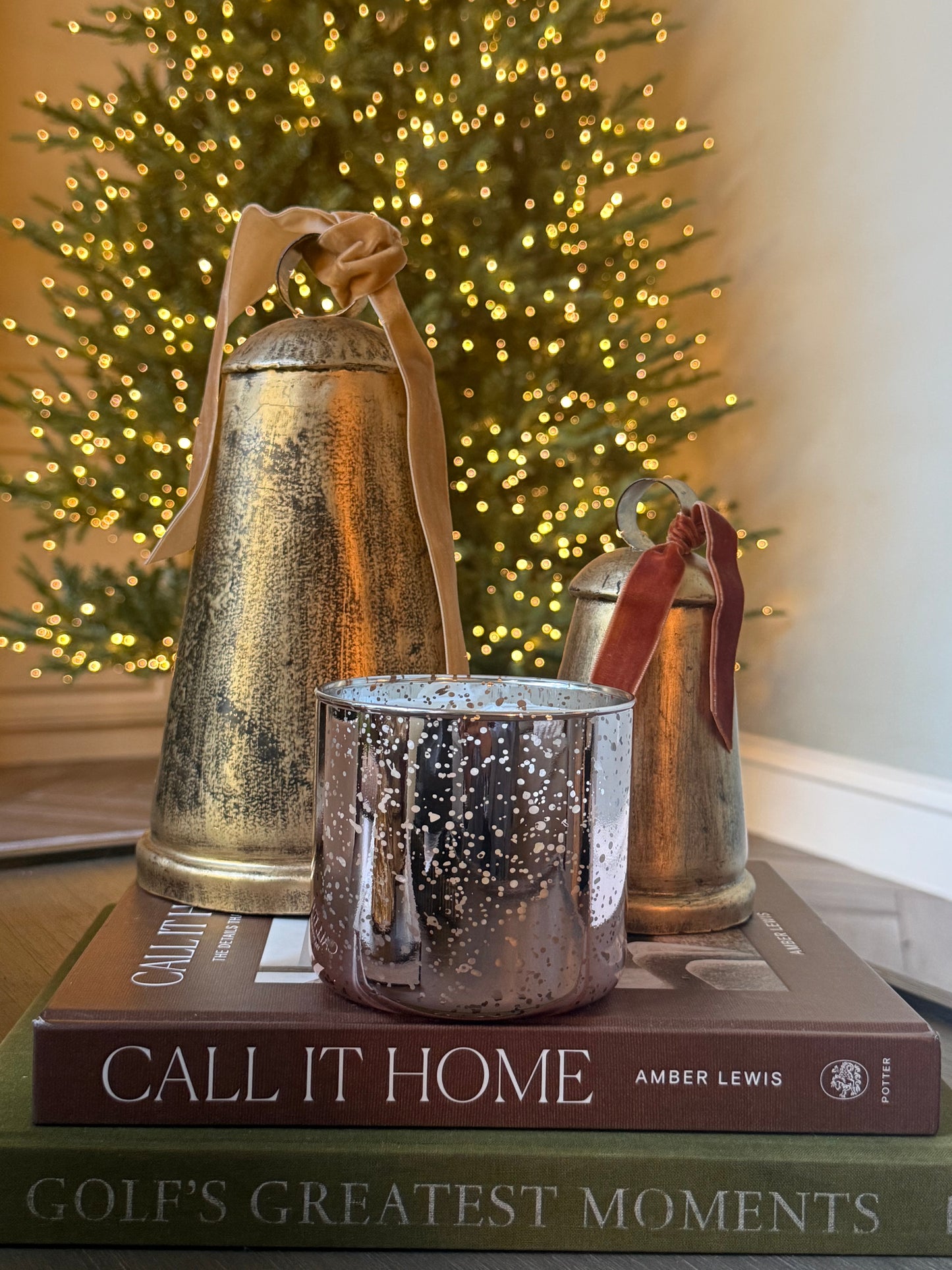 Holiday Collection - Holiday Home 20oz Rose Gold Mercury Glass Vessel