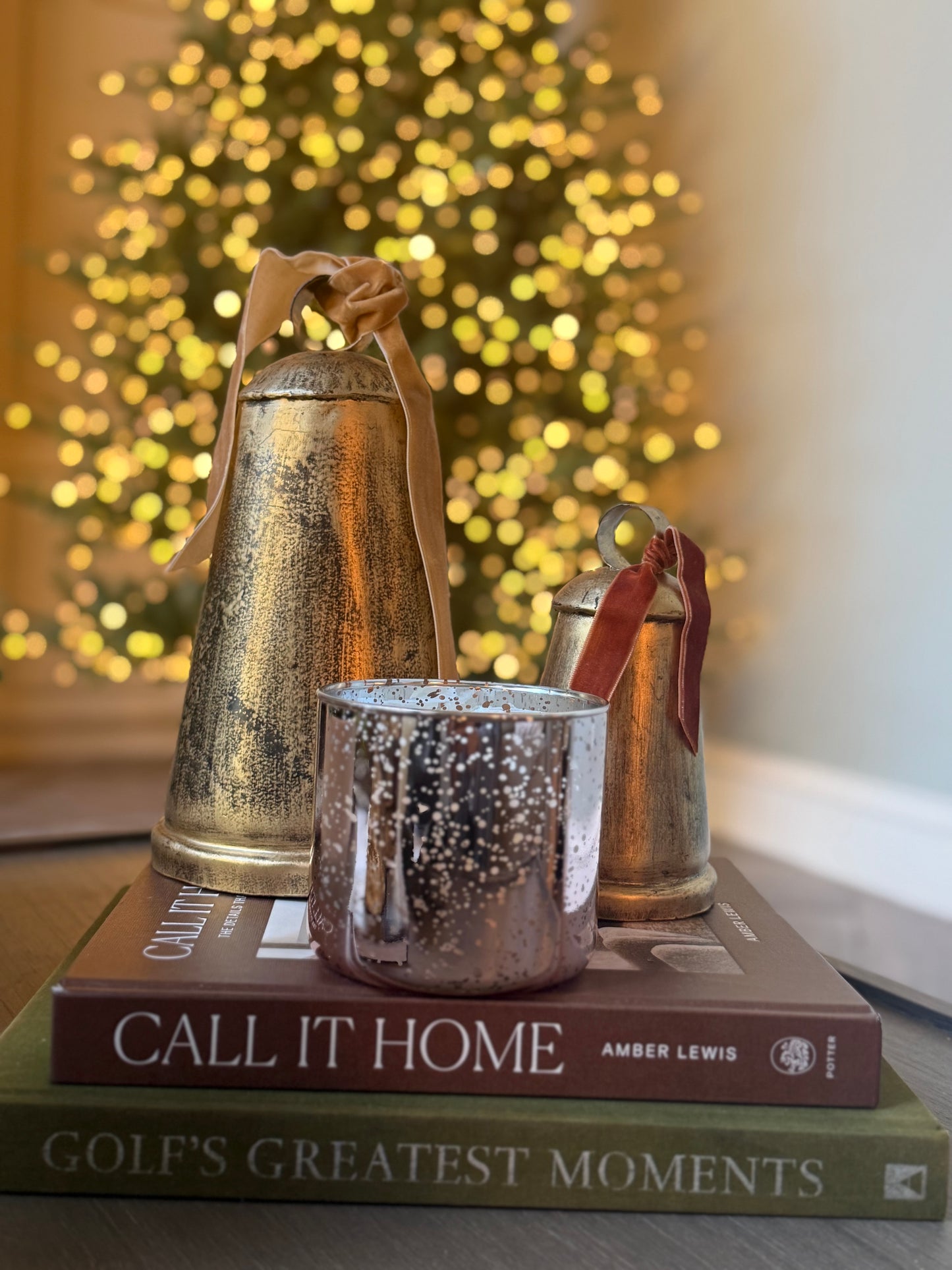 Holiday Collection - Holiday Home 20oz Rose Gold Mercury Glass Vessel
