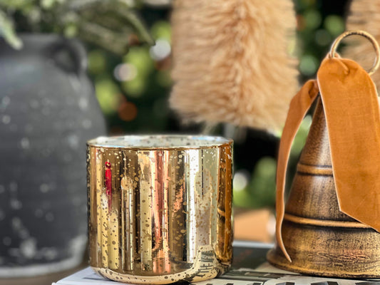 Holiday Collection - Cinnamon Ember 20oz Gold Mercury Glass Vessel