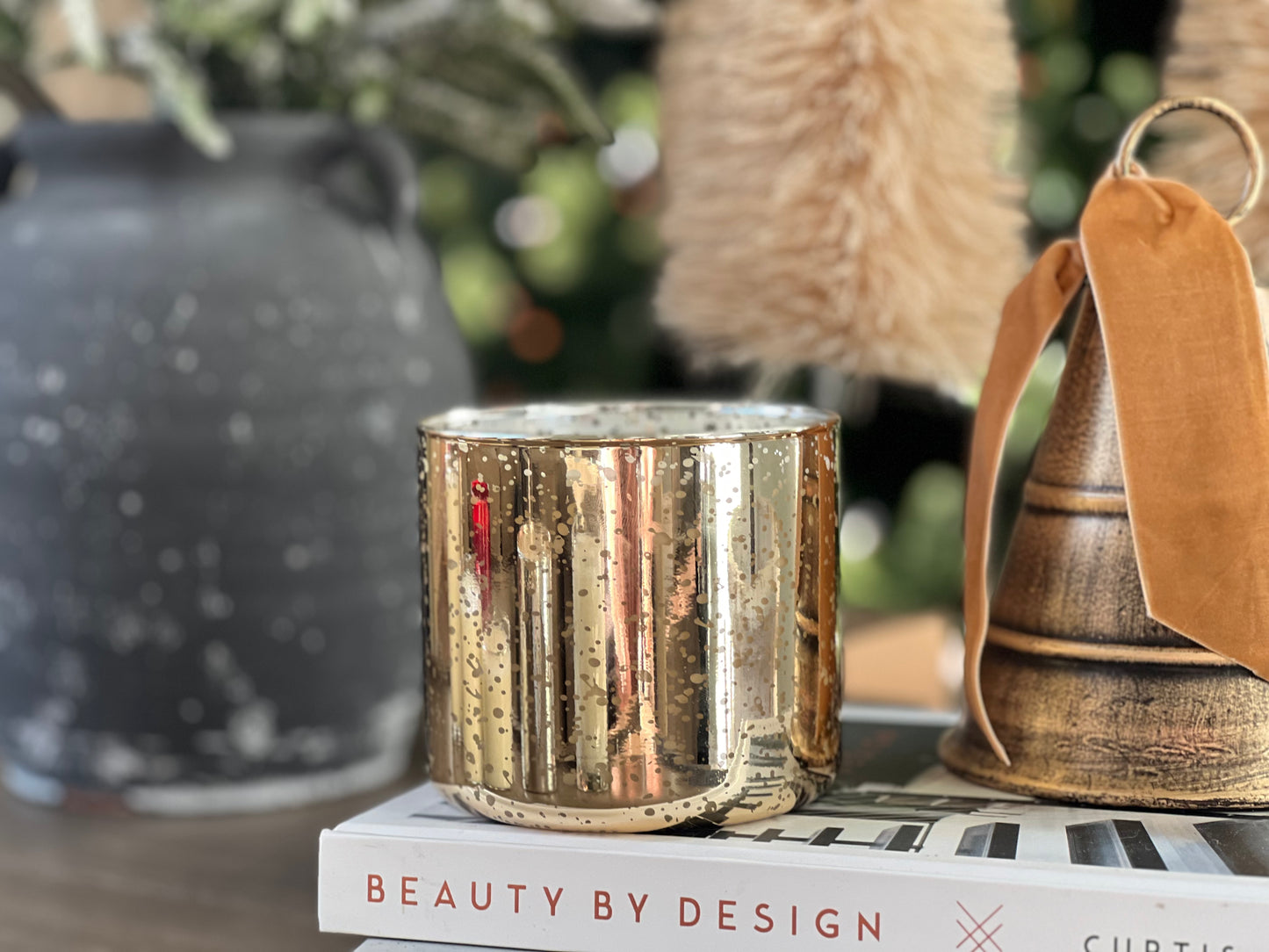 Holiday Collection - Cinnamon Ember 20oz Gold Mercury Glass Vessel